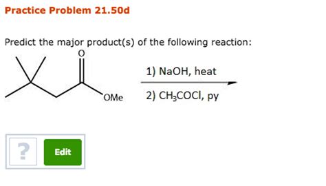 Solved Predict The Major Product For The Following Reaction Chegg