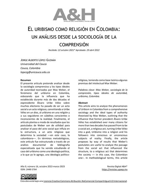 Pdf El Uribismo Como Religión En Colombia Un Análisis Desde La