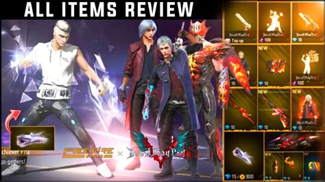 NEXT FIST SKIN FREEFIRE X DEVIL MAY CRY 5 ALL ITEMS VIDEO REVIEW