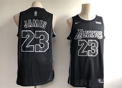 Men's Lebron James Lakers 23 jersey black wish