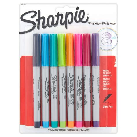 Sharpie Permanent Markers Ultra Fine Tip Assorted Colors 8 Count