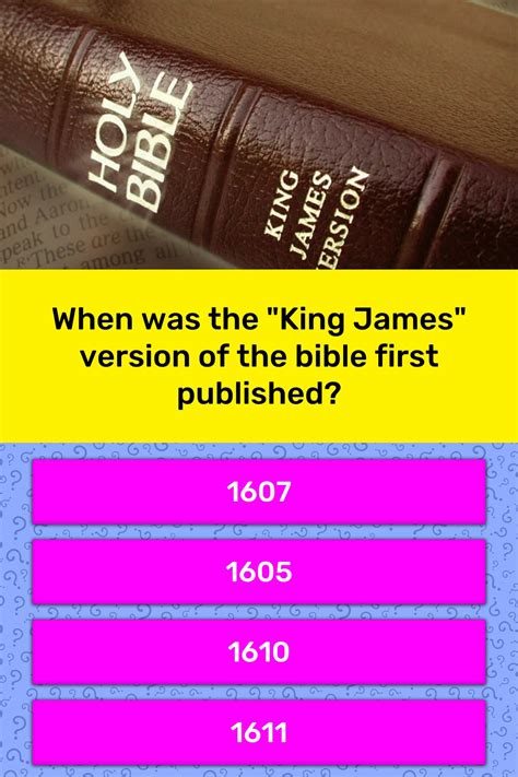 King James Bible Trivia Questions Online | Trivia Questions and Answer