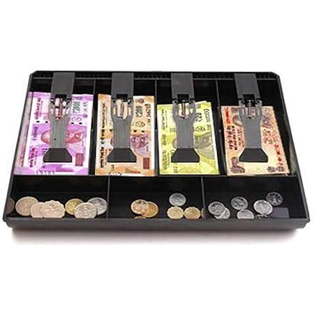 DRIXTY ABS Plastic Cash Drawer Organizer Tray Cashier Drawer Box With