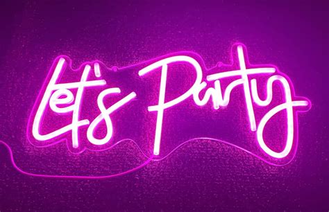 Let S Party Pink Neon Sign Cornwall Hire