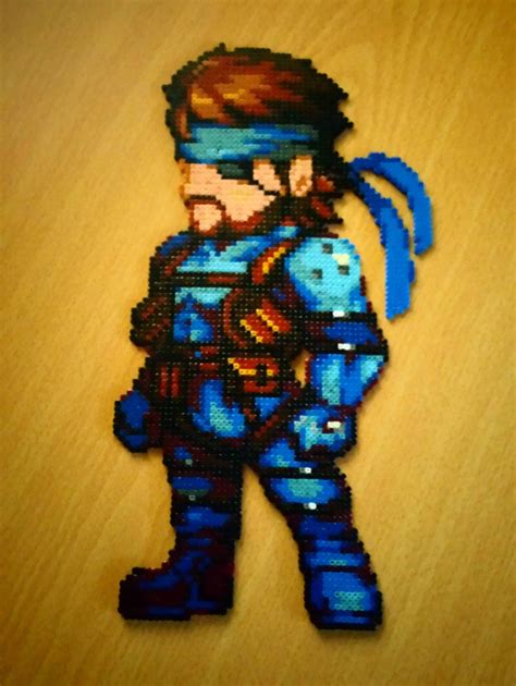 Big Boss And Solid Snake Perler Art Etsy Hama Mini Perler Bead