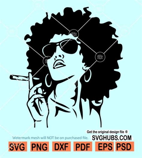 Afro Girl Smoking Joint Svg Smoking Cannabis Svg Afro Girl Smoking