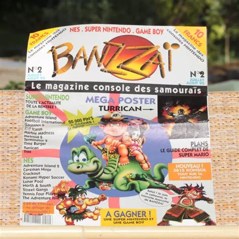 MAGAZINE BANZZAÏ NUMÉRO 2 AVEC poster de Turrican Nintendo Juillet Août