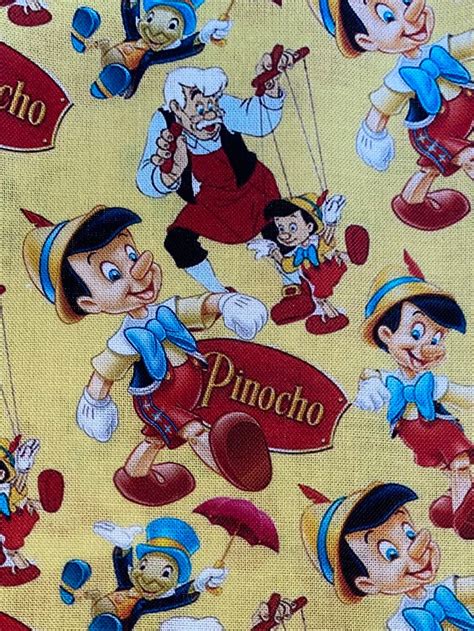 Disney Pinocchio Fabric 100 Cotton Fabric Fat Quarter Tumbler Cut