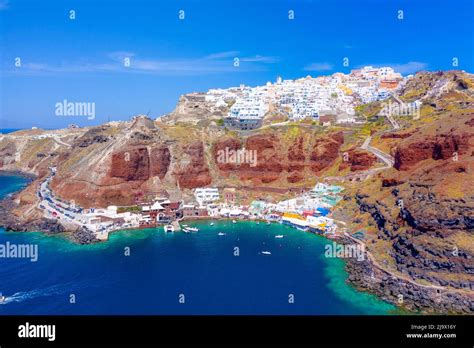 The Old Harbor Of Ammoudi Under The Famous Village Of Oia At Santorini