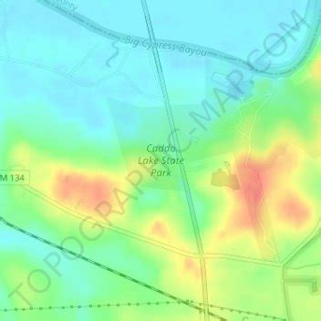 Caddo Lake State Park topographic map, elevation, terrain