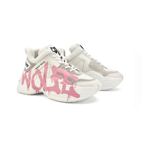 Giày Naked Wolfe Track Logo Pink Authentic Shoes