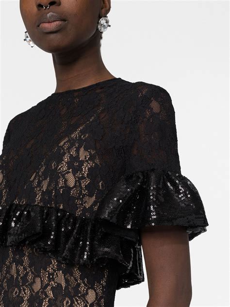 Elie Saab Sequin Embellished Lace Dress Farfetch