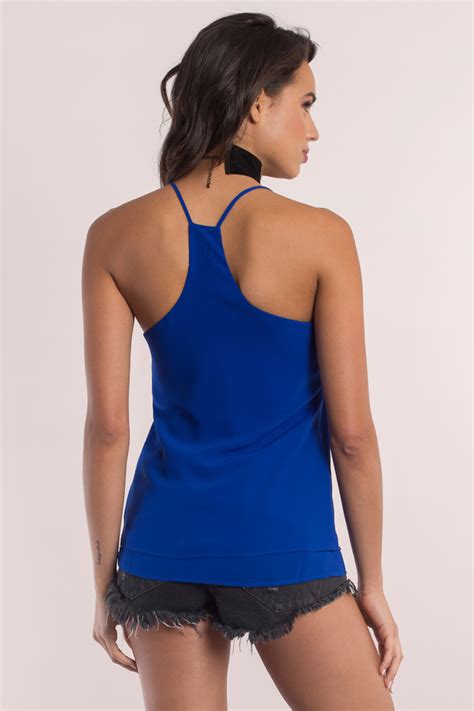 Cobalt Tank Blue Top Strappy Top Royal Blue Tank Top 6 Tobi Us