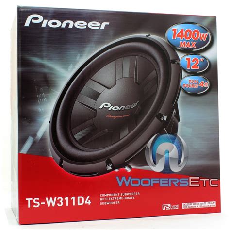 TS W311D4 Pioneer 12 1400W Dual 4 Ohm Champion Series Subwoofer