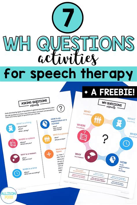 Wh Questions Activities For Speech Therapy Artofit