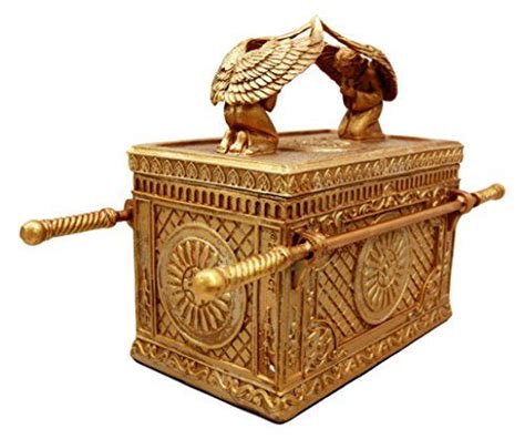 This Matte Gold Ark Of Covenant Sculptural Decorative Box Measures