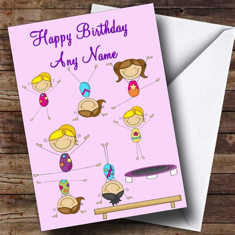 Gymnastics Personalised Birthday Card The Card Zoo