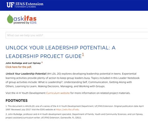 Unlock Your Leadership Potential A Leadership Project Guide Unit Plan