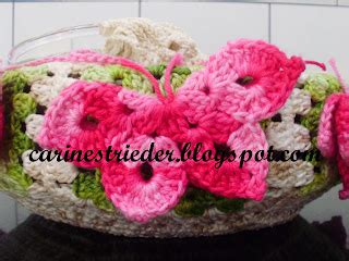 Carine Strieder Crochet Designer Porta Pratos Borboletas Pink