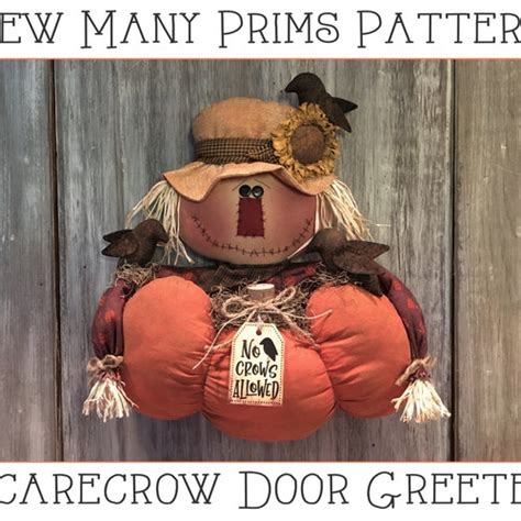 Scarecrow Pattern Pumpkin Crows Sunflower Fall Autumn Etsy