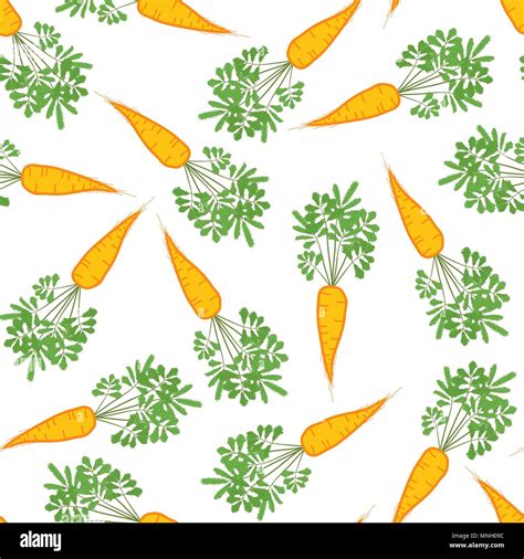 Colorful Carrot Pattern Summer Harvest Background Seamless Image