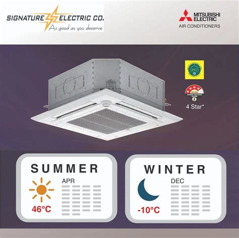 Capacity Ton Mitsubishi Electric Hot Cold Cassette Ac Tr Pla