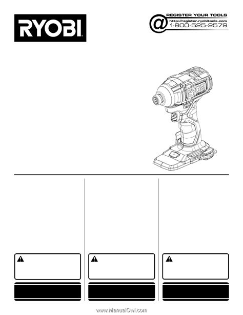 Ryobi PBLID01B | Operation Manual