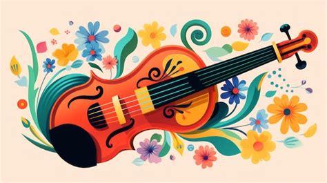 Premium Photo Colorful Illustration Of A Violin