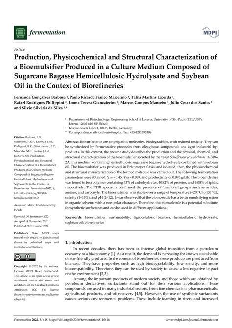 Pdf Production Physicochemical And Structural Characterization Of A