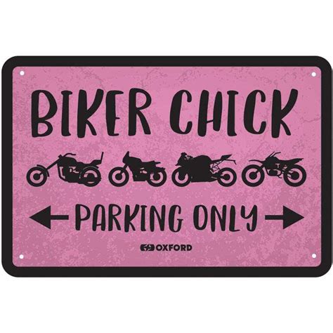 Oxford Garage Metal Sign Biker Chick Motorcycle Clothing Bike Stop Uk