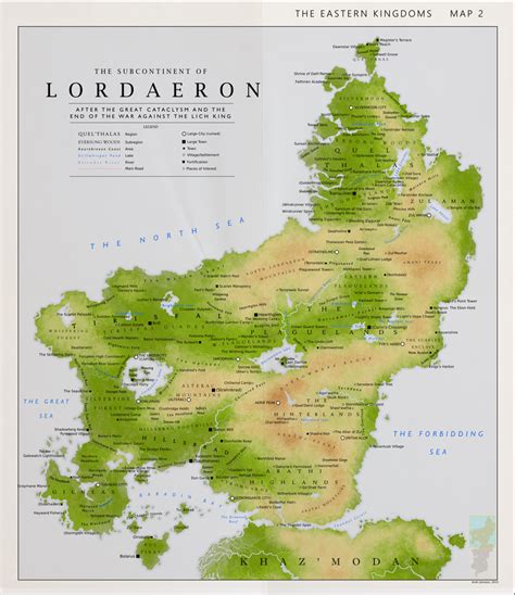 Detailed Map Of Lordaeron By Kuusinen Fantasy World Map Fantasy Places