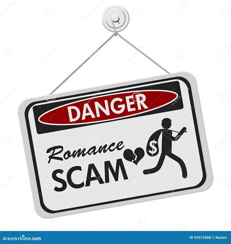 Romance Scam Danger Sign Over White Stock Photo | CartoonDealer.com ...