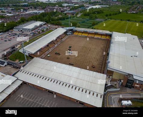 Vale Park Irrigation Works 2023 Off Season Pitch Works From Drone The