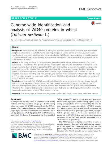 Fillable Online Genome Wide Identification And Analysis Of Wd