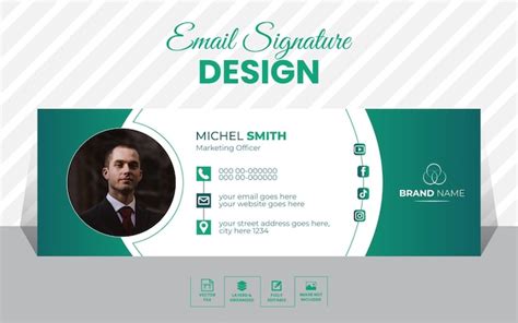 Premium Vector Modern Email Signature Design Template