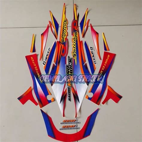 MERAH Striping Decal Pole Sticker Suzuki Satria 120 R 1999 2tax Dolphin