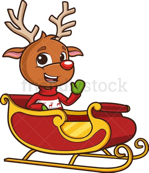 Top 101+ Reindeer sleigh cartoon - Tariquerahman.net