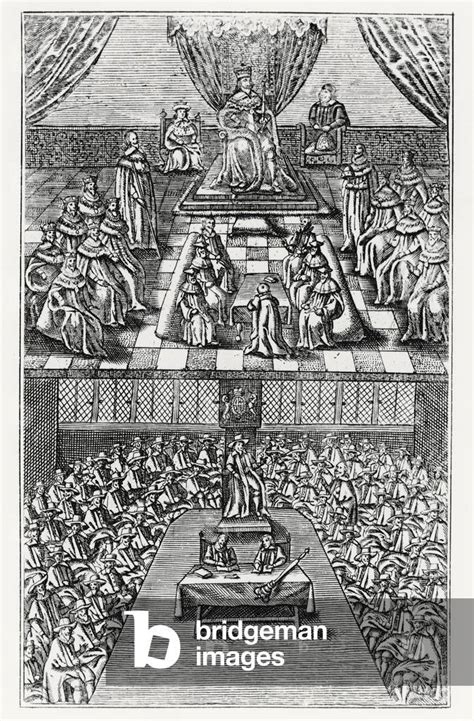 Image of English Parliament c.1640 (engraving) by English School, (17th ...