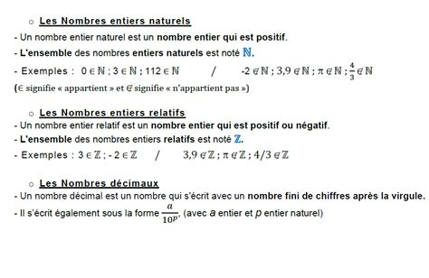 Les Ensembles De Nombres Seconde Le On Et Exercices