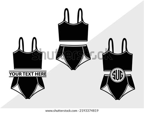 Lingerie Monogram Svg Printable Vector Illustration Stock Vector