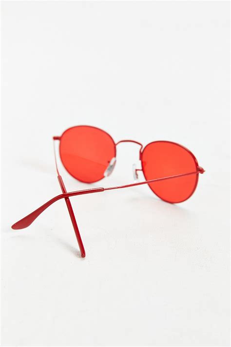 red tinted sunglasses aviator