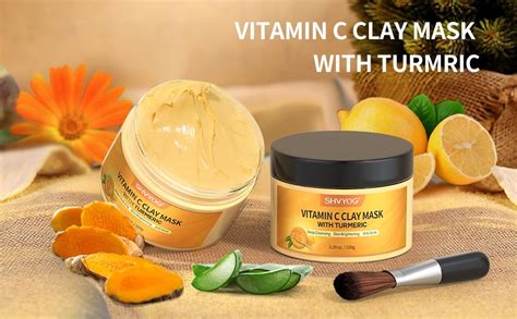 Shvyog Turmeric Vitamin C Clay Mask Dark Spot Treatment Oil Control And Pore Refining 529 Oz