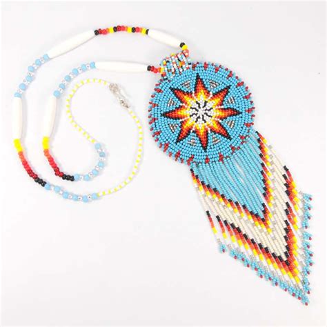 Morning Star Beaded Medallion & Earrings Set Handmade - Etsy