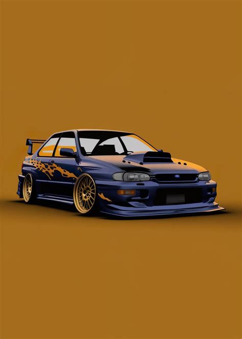 Subaru Impreza WRX STI Poster Picture Metal Print Paint By