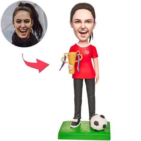 Soccer Champion Custom Bobblehead Engraved with Text - MadeMine Custom ...