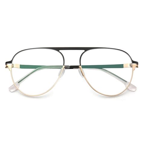 Men Classic 80s Round Pilot Eyeglass Frame Men Stainless Steel Light Metal Glasses Frames