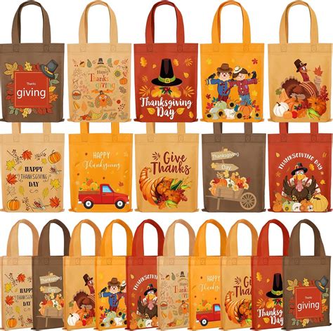 Amazon Abbylike Pcs Thanksgiving Day Gift Bags Fall Non Woven