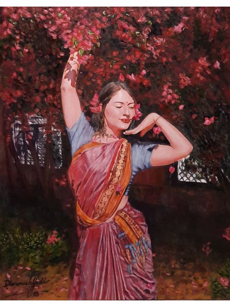 Devotee In Vrindavan Oil On Canvas By Dharmesh Yadav Exotic India Art