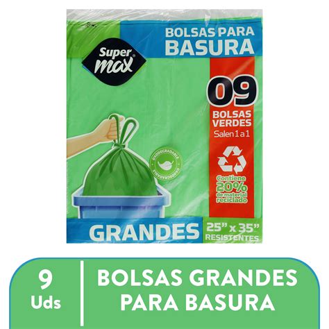 Comprar Bolsa Para Basura Marca Supermax Doblada Grande 9 Unidades Walmart Guatemala