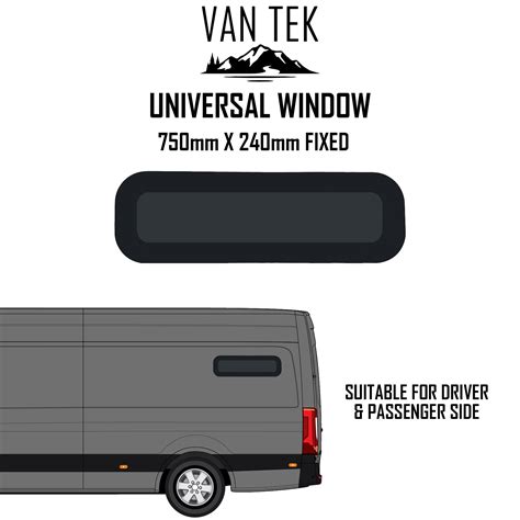 Universal Solid Bunk Window 750mm X 240mm Van Tek